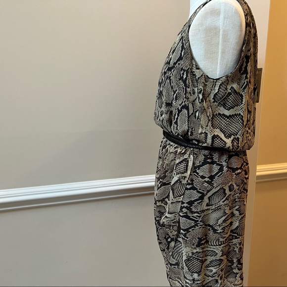 NWT - MNG - Reptile pattern "Sheer" Lined Sleeveless Dress for Day to Evening - Picture 8 of 14